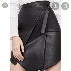 BCBG VEGAN LEATHER YULISSA WRAP SKIRT - NWT